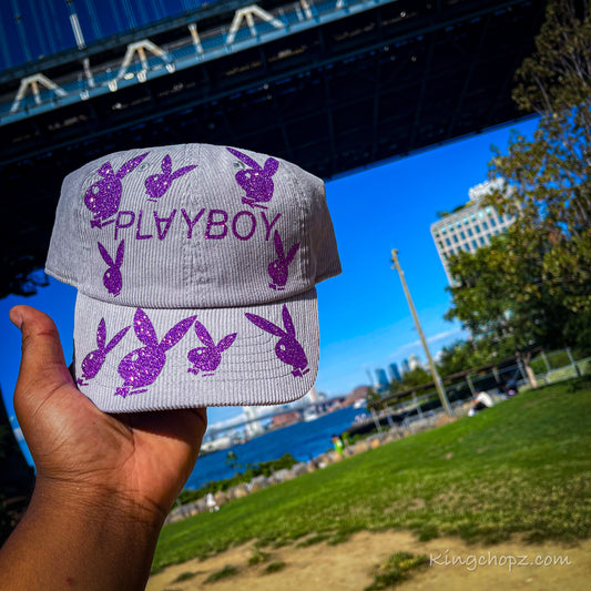 Gray Lavender Corduroy Playboy Hat