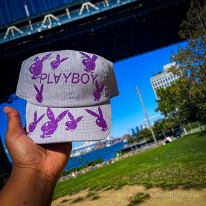 Gray Lavender Corduroy Playboy Hat