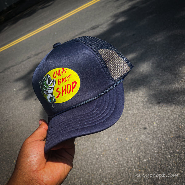 Navy Blue Chopz Bait Shop Trucker