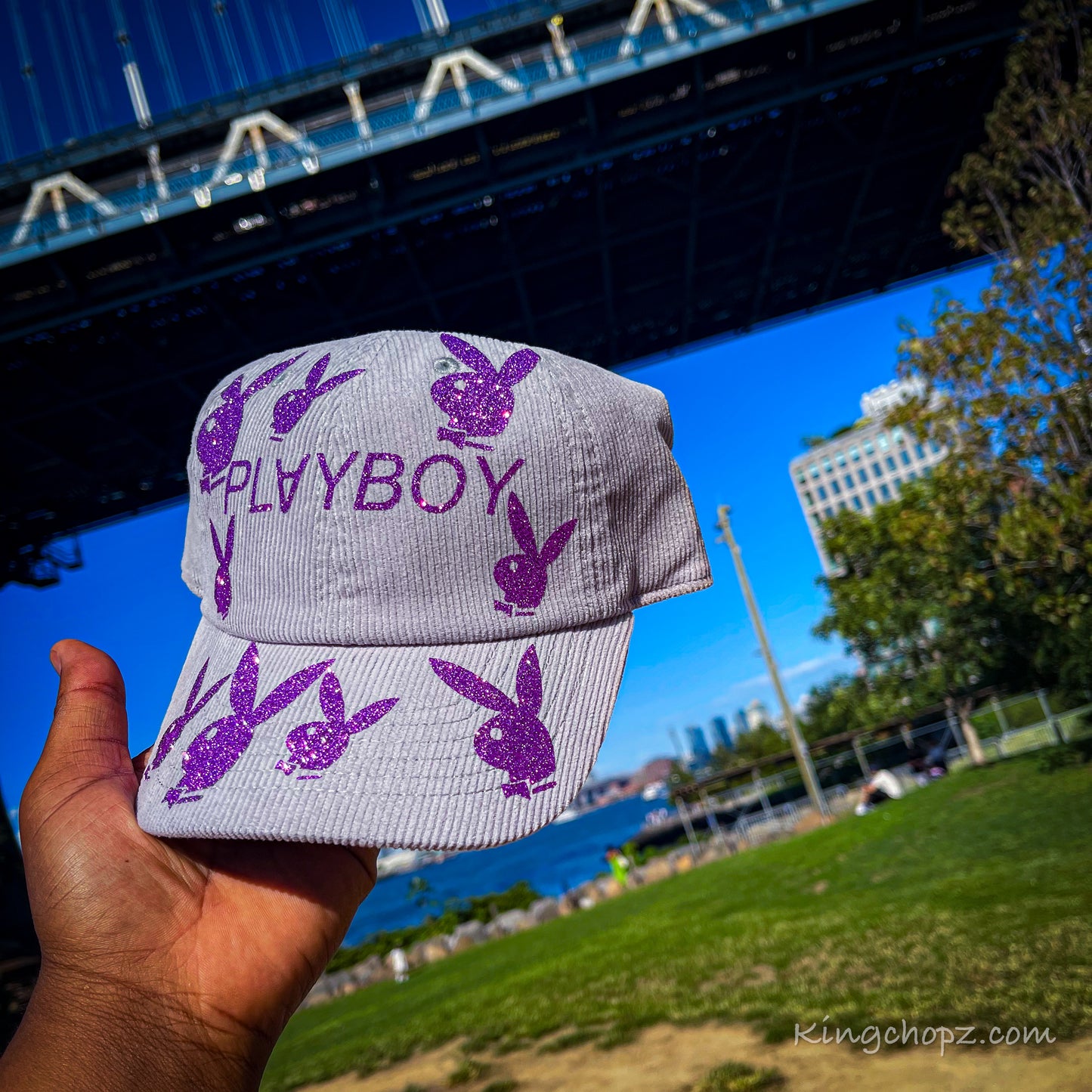 Gray Lavender Corduroy Playboy Hat