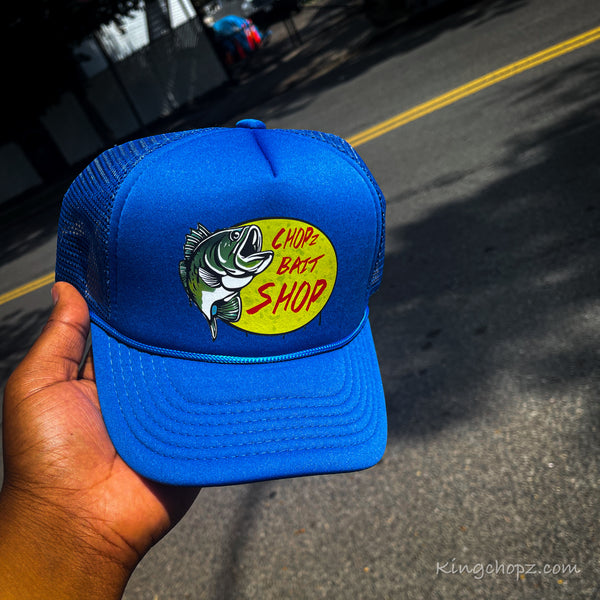 Royal blue Chopz Bait Shop Trucker