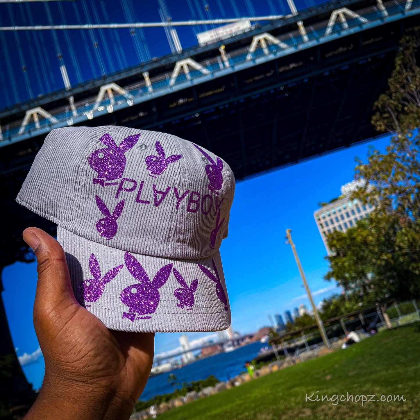 Gray Lavender Corduroy Playboy Hat