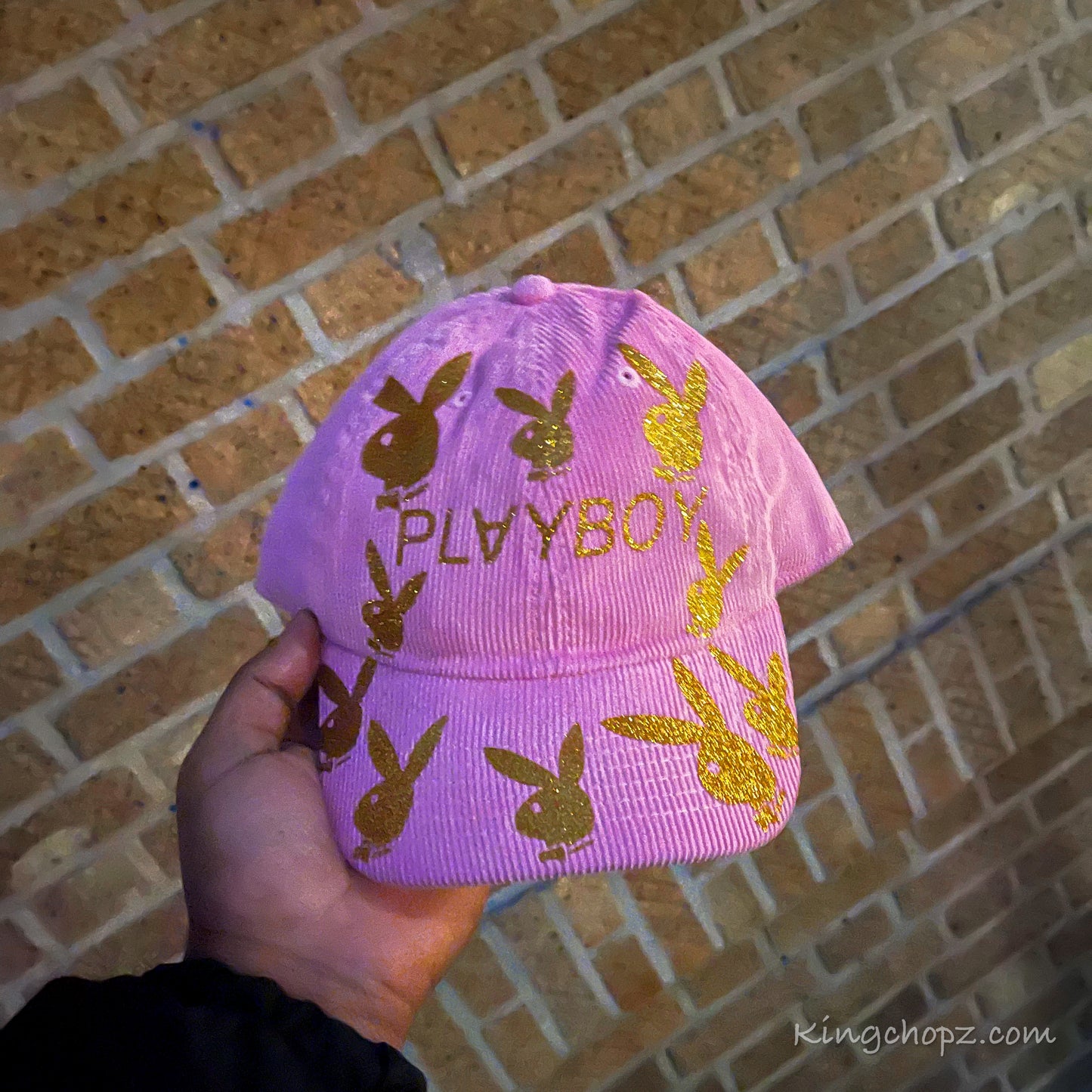 Pink Playboy Corduroy Hat