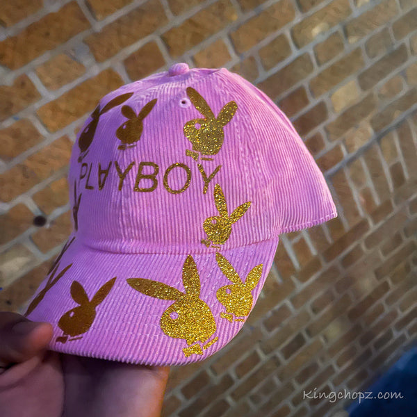 Pink Playboy Corduroy Hat