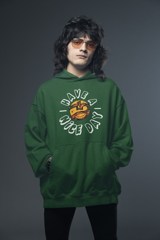 Green Have A Nice Day Pullover Hoodie